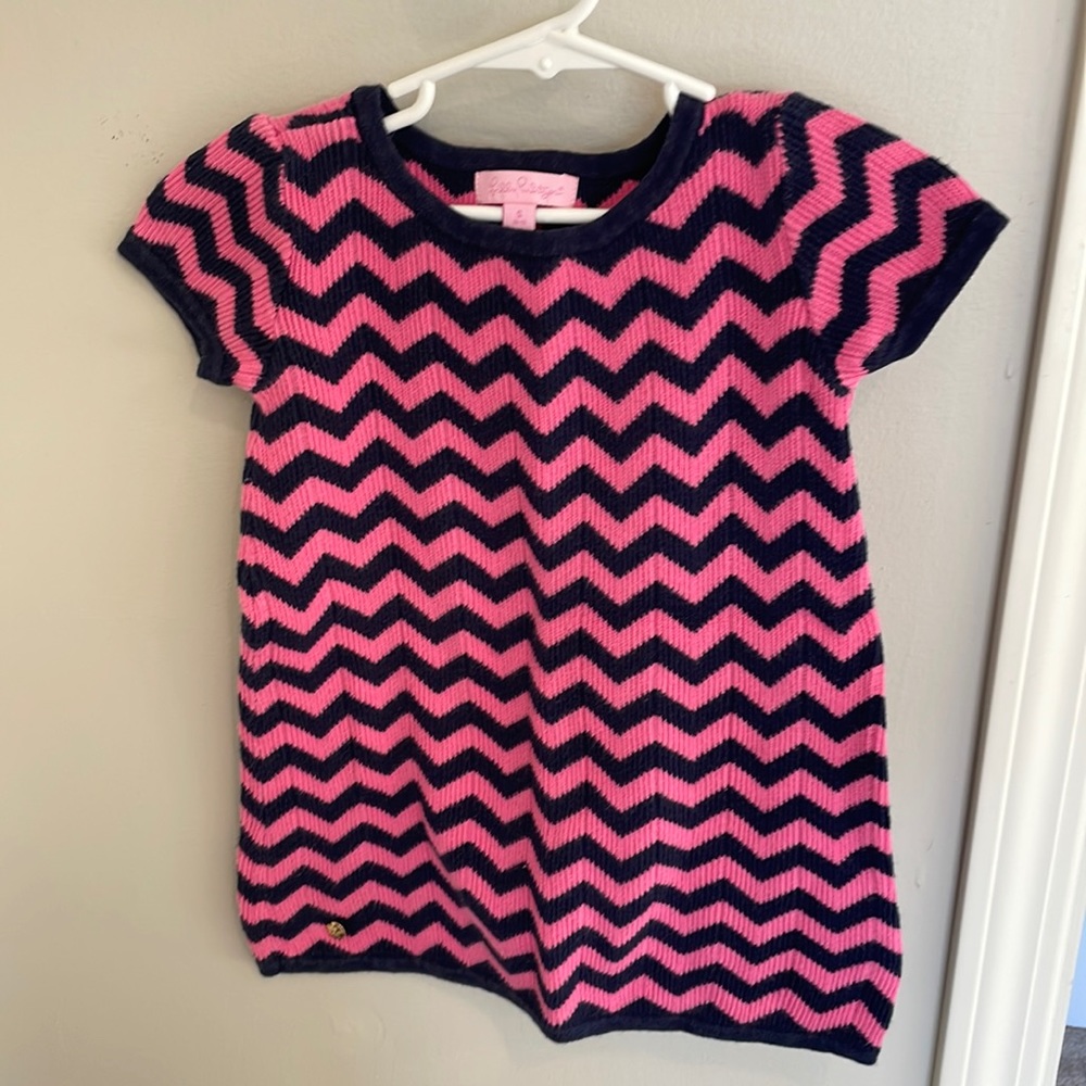 Lily Pulitzer girls short sleeve sweater, size 4/5